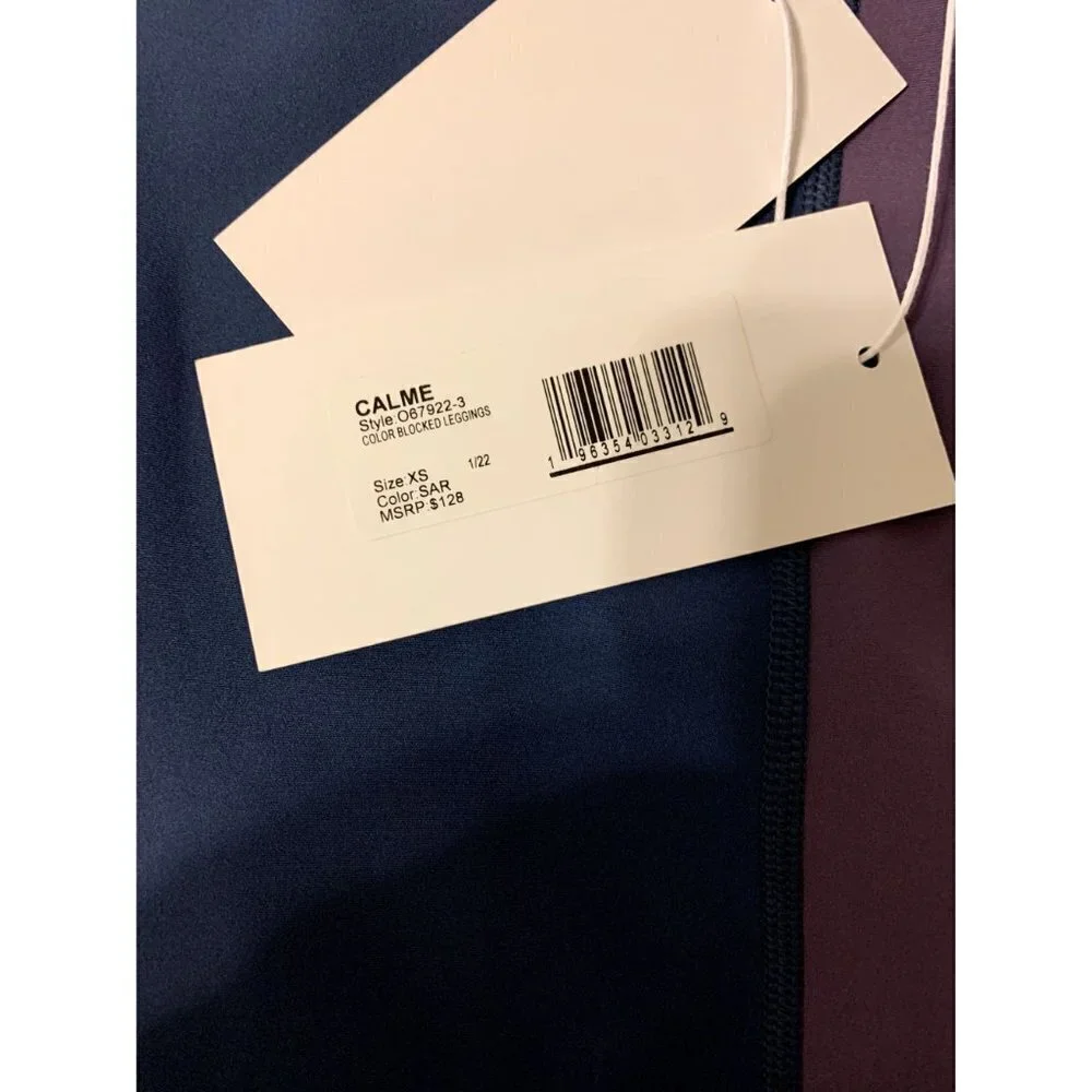 Calme by Johnny Was Color Blocked Sports Bra and Legging Set XS NEW - Picture 3 of 3